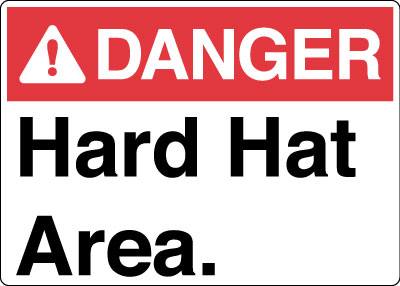 Personal Protection Sign - Danger: Hard Hat Area | Stonehouse Signs
