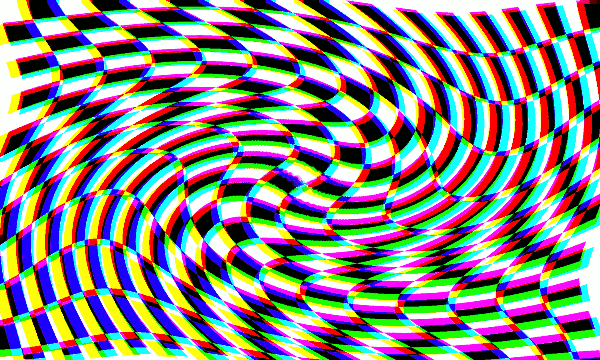 Rainbows and curves in a black and white chessboard pattern by ...