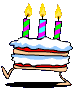 Birthday cake animations with candles burning to make a birthday wish