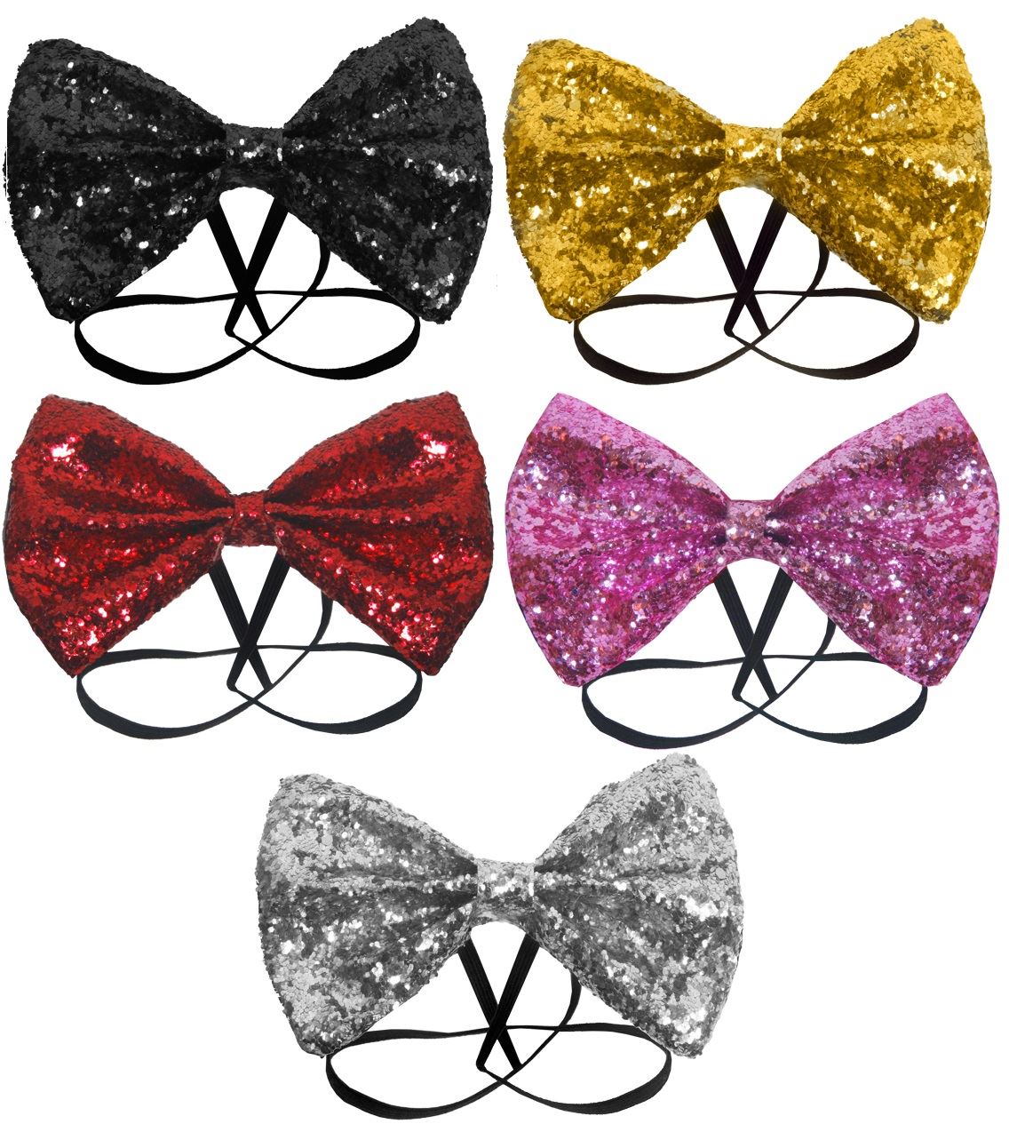 GLITTER SPARKLY SEQUIN DICKY DICKIE BOW TIE FANCY DRESS COSTUME ...