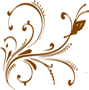 Gold Floral Design With Butterfly clip art - vector clip art ...