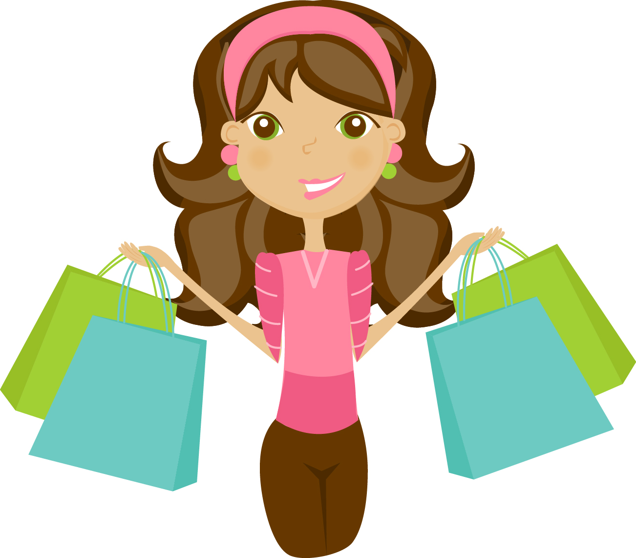 Cute shopping bags clipart