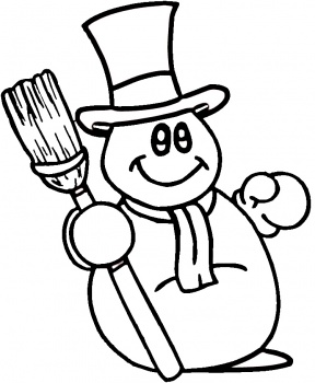 Smiley Snowman coloring page | Super Coloring