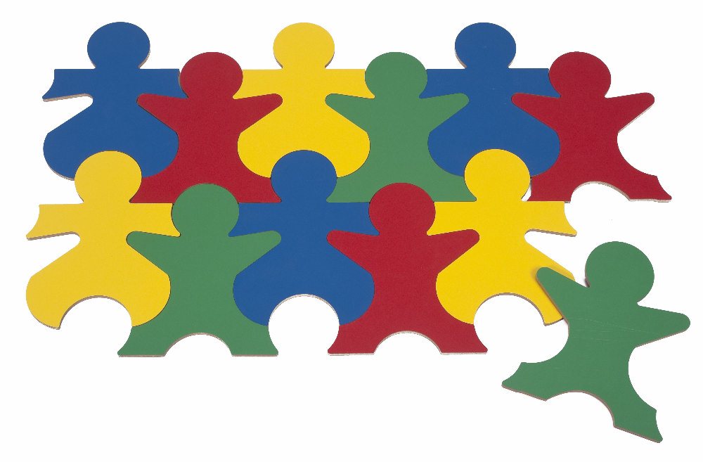 Puzzles :: Puzzleations: Four Color People Puzzle Pieces -