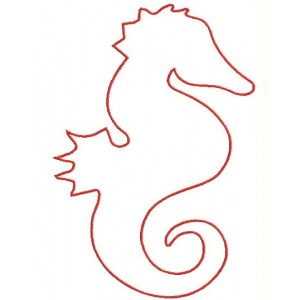 Outline Red Sea Horse Embroidery Designs Freebie