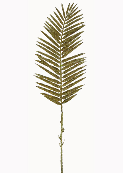 Gold Glitter Palm Branch Winter Wedding Christmas Arrangements Prop