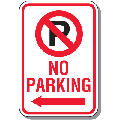 No Parking Signs - No Parking (With Symbol & Left Arrow) | Seton