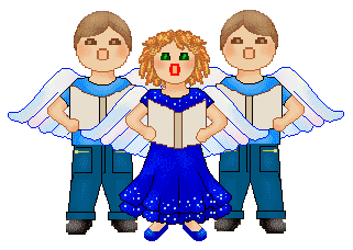 Angel Choir Clip Art - Twin Angels - Angels Singing