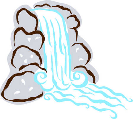 Waterfall Black And White Clipart