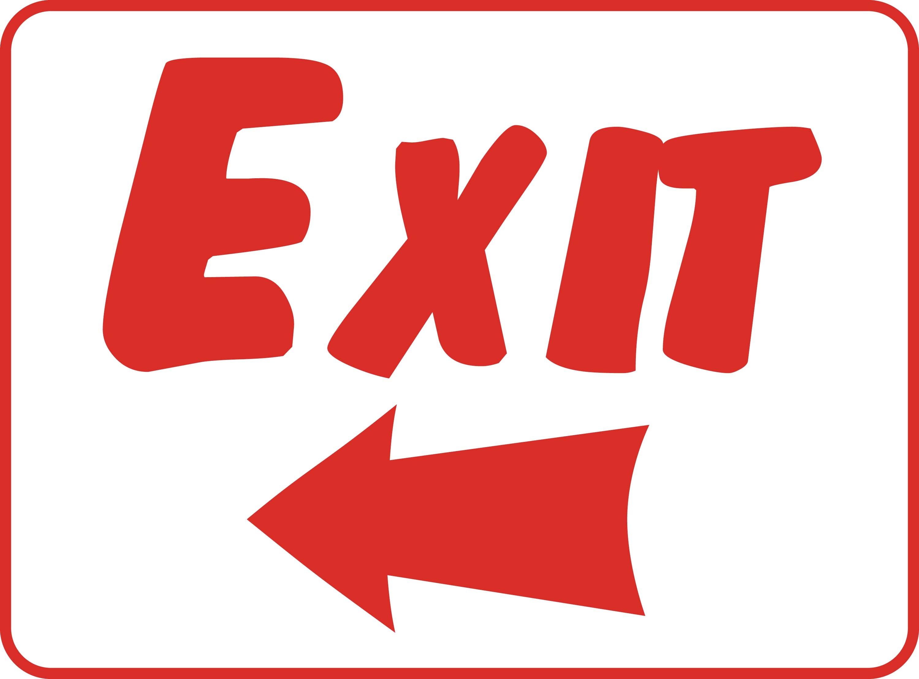 Exit Sign Clip Art - Tumundografico