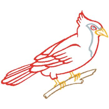 Dakota Collectibles Embroidery Design: Cardinal Outline 4.87 ...