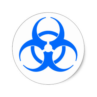 Blue Biohazard Symbol Stickers | Zazzle