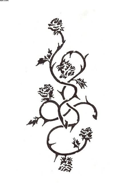 Lilies Stars And Vines Tattoo Design | Tattoobite.com
