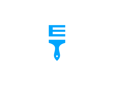 Paintbrush + E Monogram Logo Design by Dalius Stuoka - Dribbble