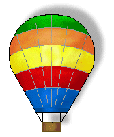 Balloon clip art of colorful hot air balloons with a shadow in ...