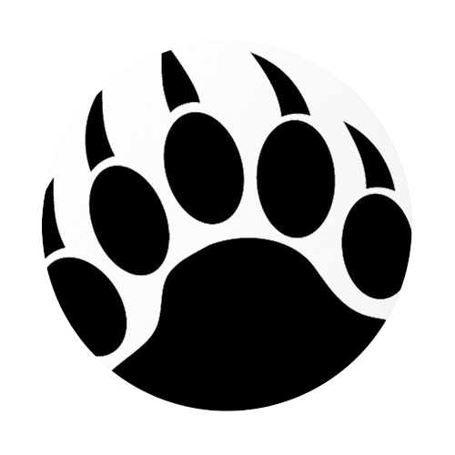 Grizzly Bear Paw Print Round Rubber Coaster Custom Round Coasters