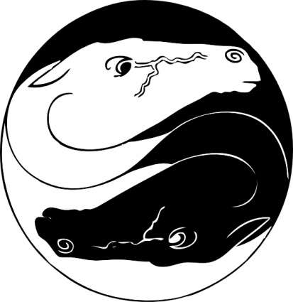 Download Yin Yang Horses clip art Vector Free