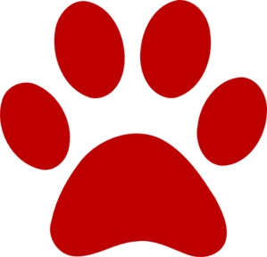 Red Paw Print Clip Art - vector clip art online ...