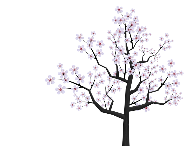 Cartoon Cherry Blossom Tree