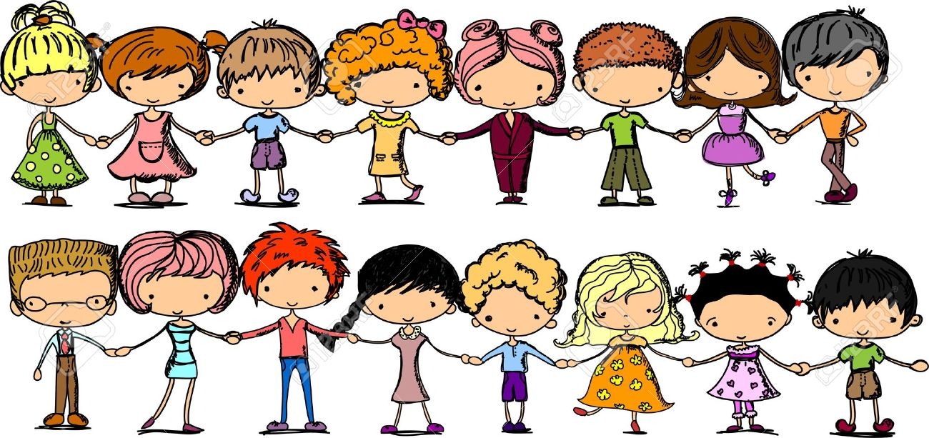 Children Holding Hands Clipart - Tumundografico