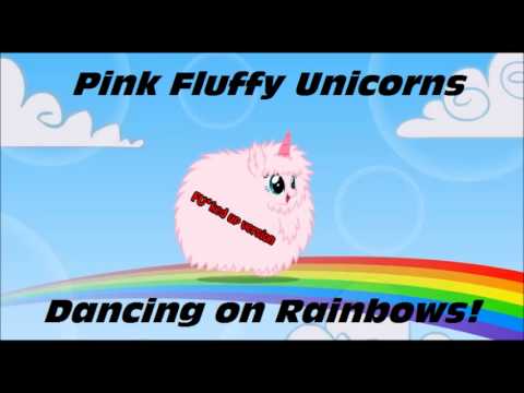 Pink Fluffy Unicorns Dancing On Rainbows
