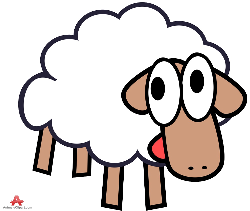 Cute white sheep clipart