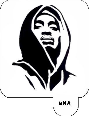 Hair Art Stencil - TuPac 1