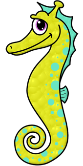 Draw a Cartoon Seahorse