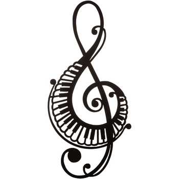 Black Treble Clef Piano Keys Wall Decor | Hobby Lobby | 1134618