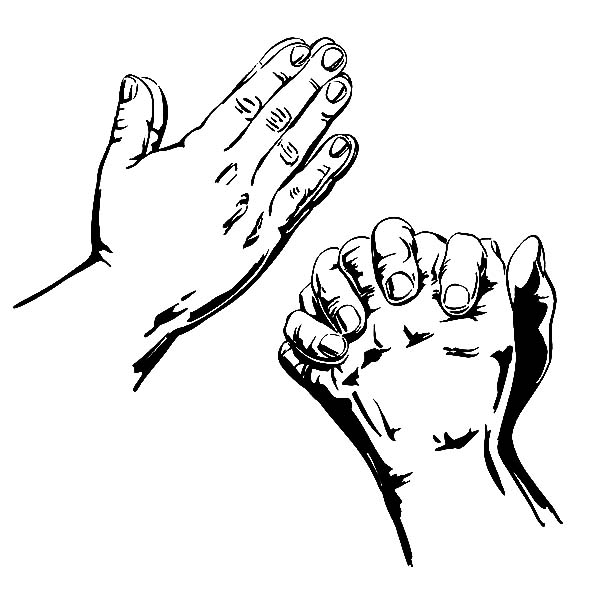 Two Pair of Hands Coloring Pages | Best Place to Color