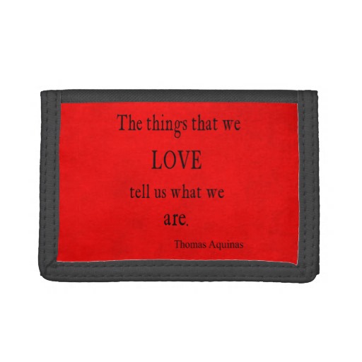 Vintage Christmas Holiday Red Aquinas Love Quote Trifold Wallets ...