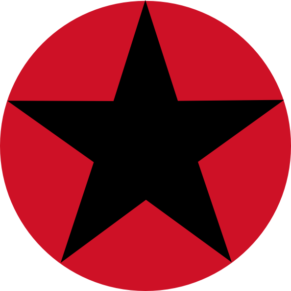 Roudel Black Star Red Circle clip art Free Vector