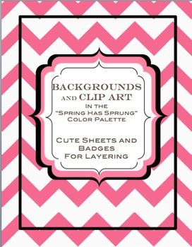 5 CHEVRON BACKGROUNDS & 40+ CLIPART: SPRING HAS SPRUNG COLOR ...