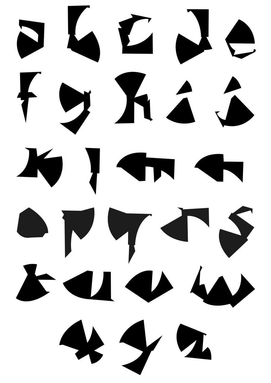 Tangram alphabet