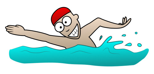 Drawing a cartoon swimmer