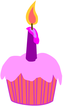 Cupcake With Candle Clipart