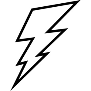 Lightning bolt clipart black and white