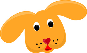 Cute dog face clipart