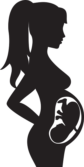 Silhouette Of Black Pregnant Belly Clip Art, Vector Images ...