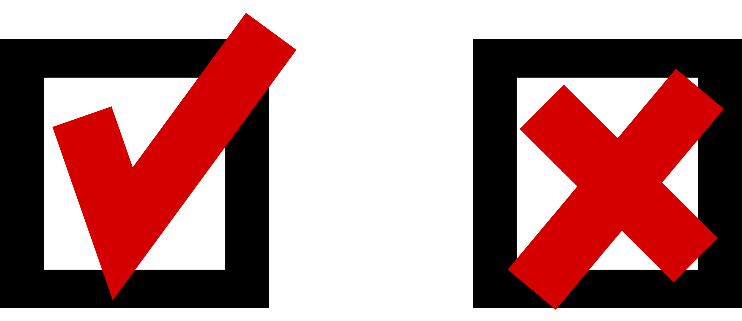 Clipart - check sign and cross sign