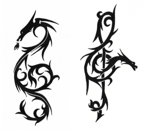 Treble Clef Bass Clef Tattoo Clipart - Free to use Clip Art Resource