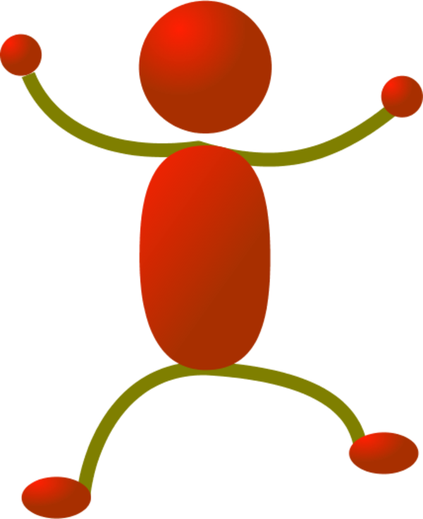 stickman waving and happy - vector Clip Art