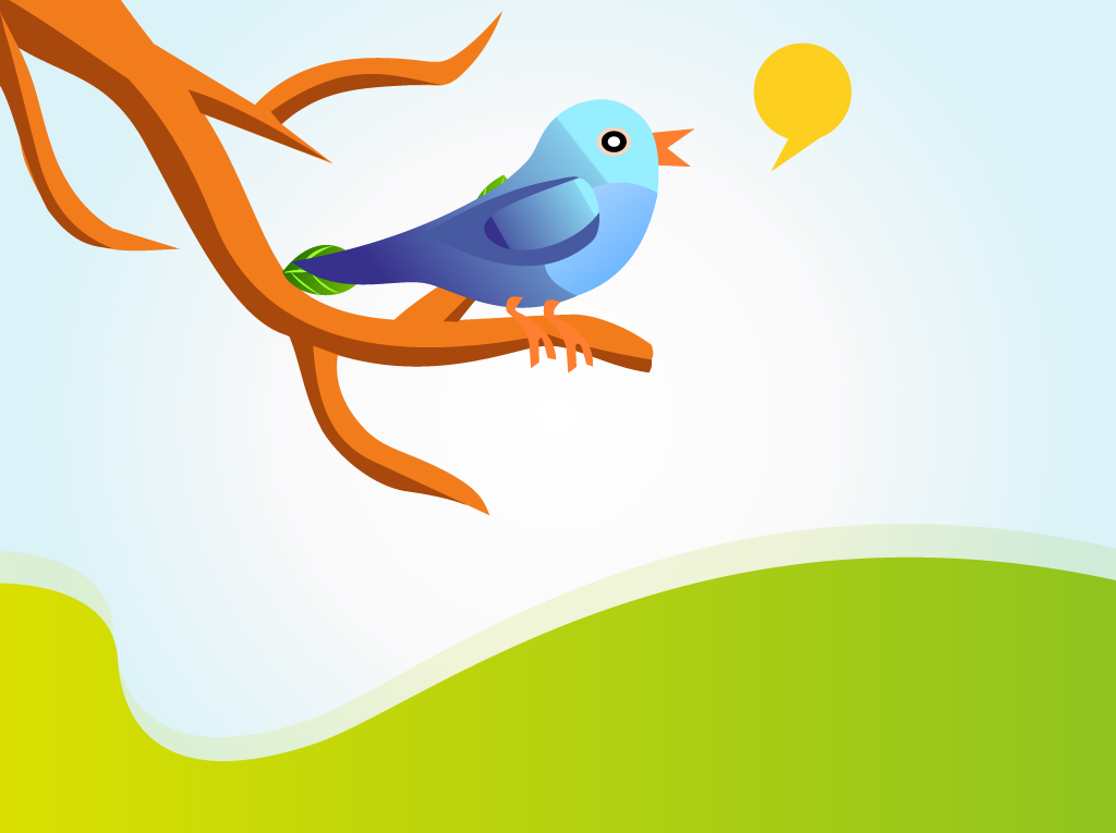 Singing Twitter Bird Vector