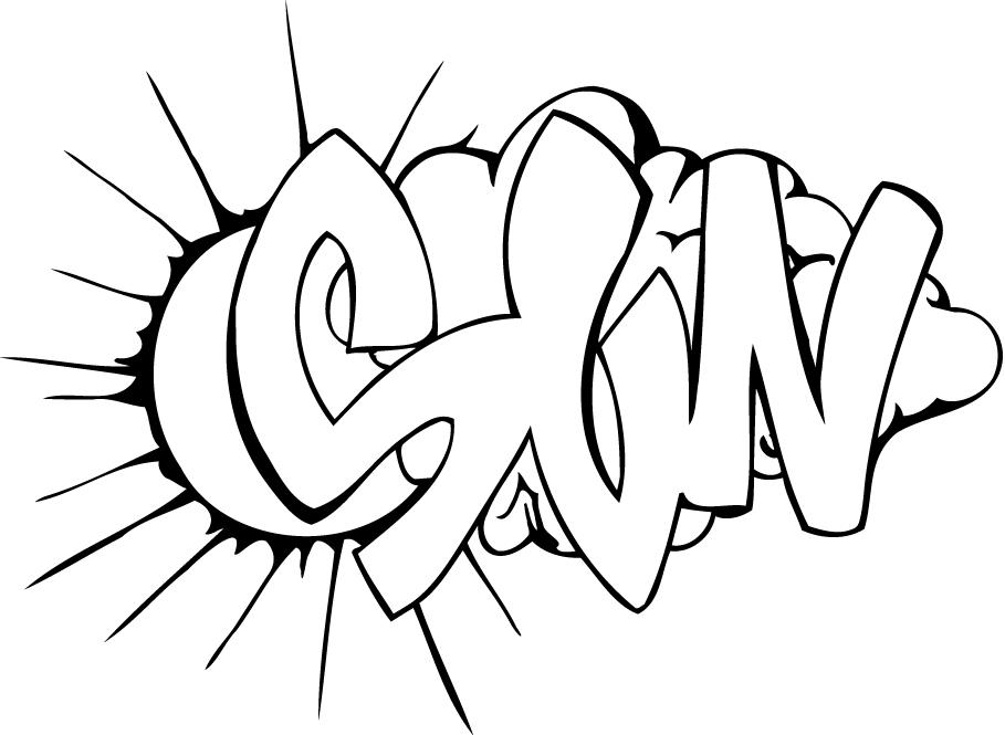 coloring page of a graffiti sun for kids - Coloring Point