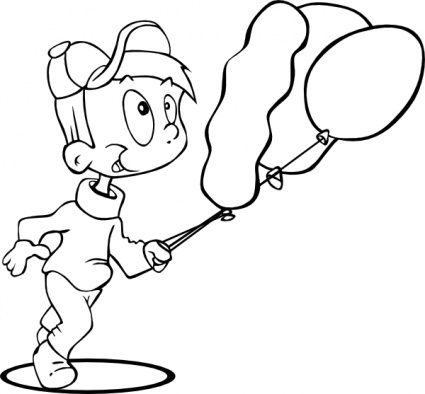 Outline Boy Running clip art vector, free vector graphics