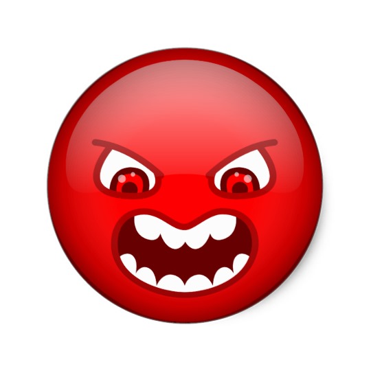 Angry red classic round sticker | Zazzle