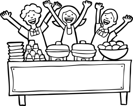 Buffet Sideboard Table Food Clip Art, Vector Images ...