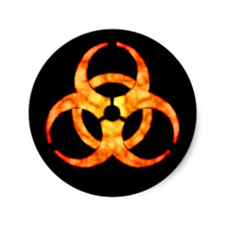 Orange Biohazard Symbol Stickers | Zazzle