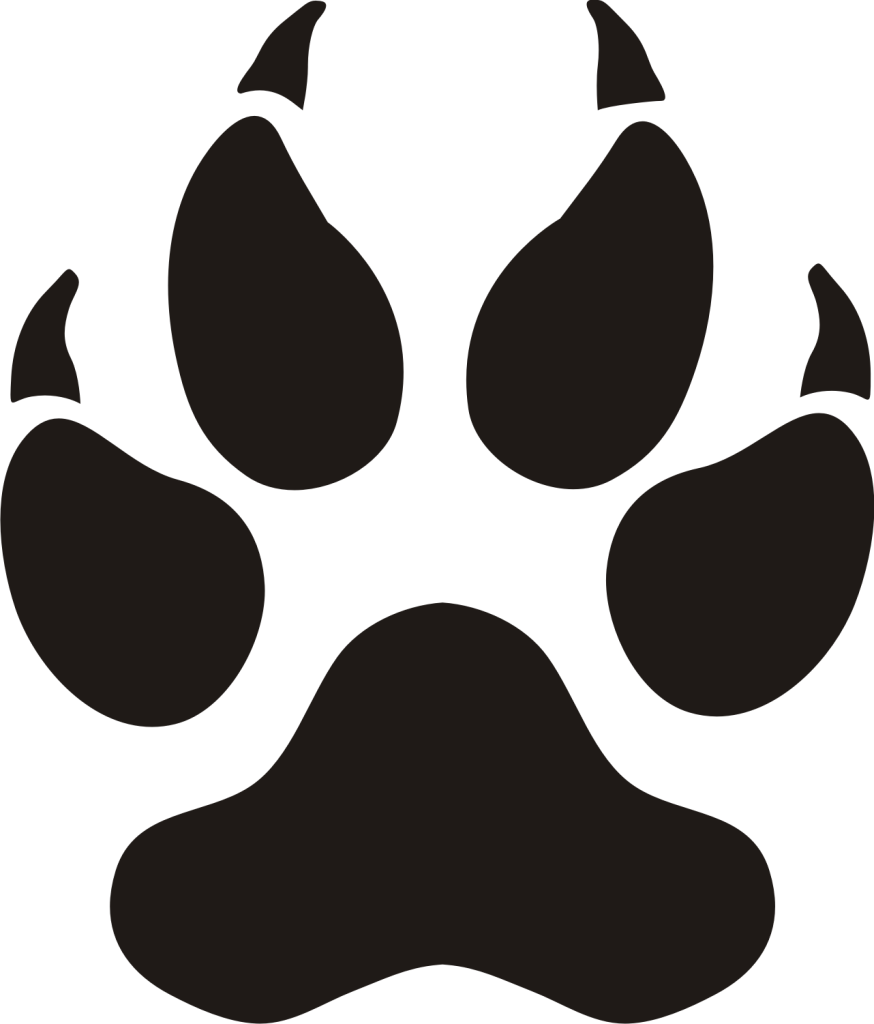 Outline Panther Paw Clipart - The Cliparts