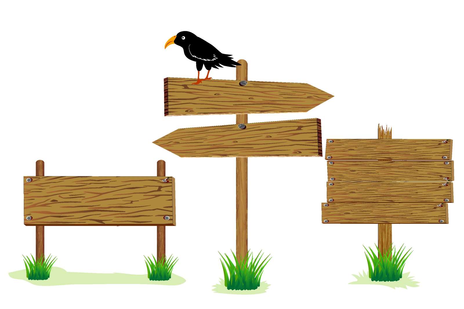 Wooden signs Free Vector / 4Vector
